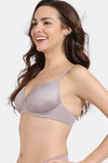 Zivame Marshmallow Padded Non Wired 3/4Th Coverage T-Shirt - Purple Dove — thumbnail 4